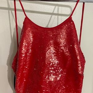 Marciano red sequin maxi